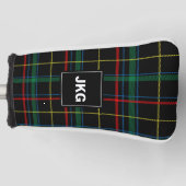 Mannen Monogrammen Modern Black Green Pset Check G Golfheadcover (Voorkant)