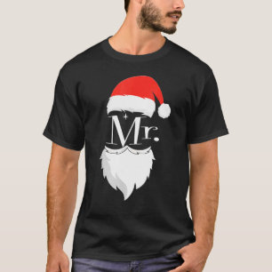Mannen Mr. en Mrs. Claus Koppels Kerstmis Pyjama S T-shirt