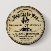 Mannen  Mustache Mustache Wax Pin Button (Voorkant)