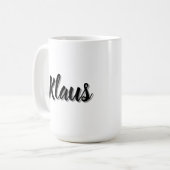 Mannen naam Klaus, Koffiemok (Voorkant links)