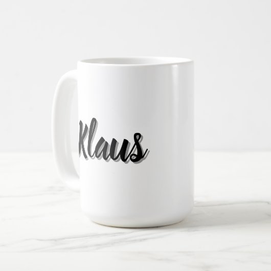 Mannen naam Klaus, Koffiemok (Voorkant links)