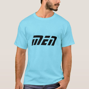 Mannen Naam Tekst Gedrukt Blauw Kleur 100% Katoen T-shirt