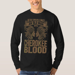 Mannen Native American and Old Man with Native Blo T-shirt
