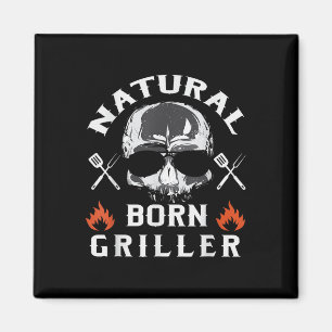 Mannen natuurlijke geboren griller Funny BBQ achte Magneet