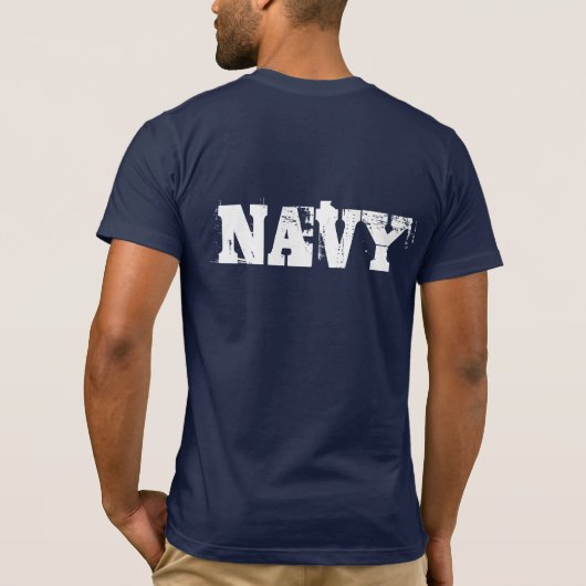 Mannen Navy T-shirt (Achterkant)