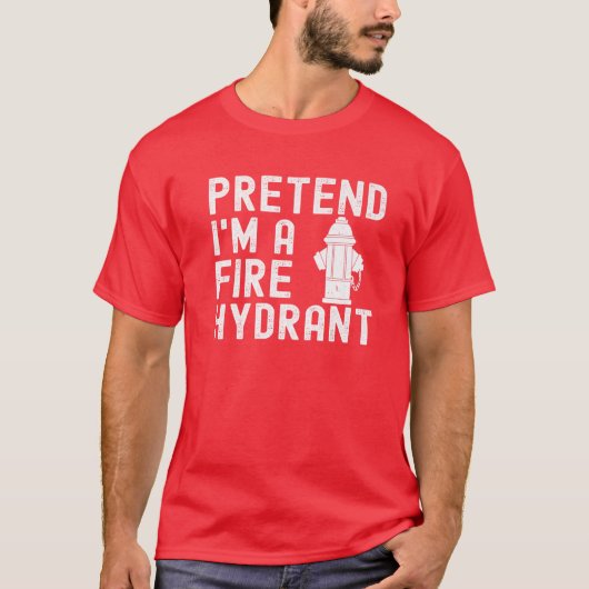Mannen neiging dat ik brandweervrouw ben Lazy Hal T-shirt (Voorkant)