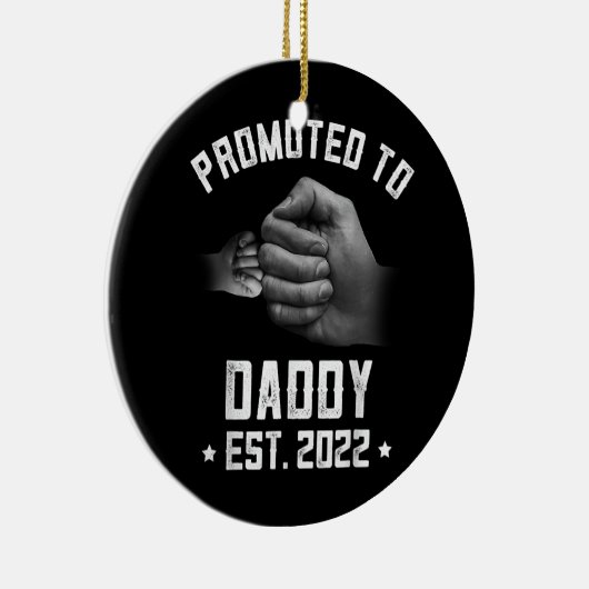 Mannen New Dad Fun Zwangerschap Aankondiging promo Keramisch Ornament (Rechts)