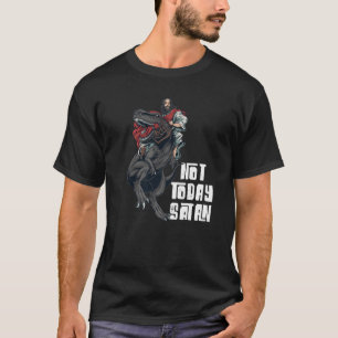 Mannen niet-huidige satan Jesus Riding Dinosaur Qu T-shirt