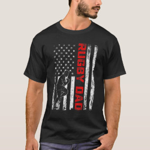 Mannen Nieuwe Papa Eerste Tijd Rugby Daddy Retro A T-shirt