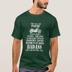 Mannen noemen me Papaw Motorfiets Biker Great Gi T-shirt