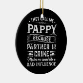 Mannen noemen me Pappy T-shirt kerstdag Keramisch Ornament (Rechts)