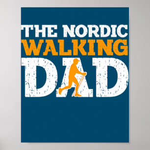 Mannen Nordic Wandelen Vader Wandelen Cardio Nordi Poster