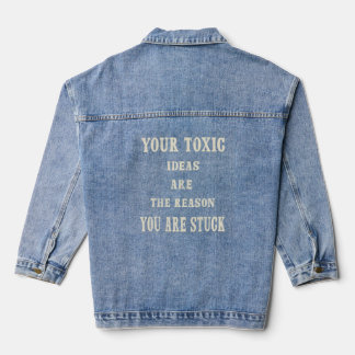 Mannen Novelty Shirt Zwart  Quote Classic Denim Jacket