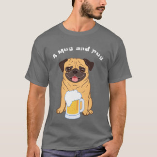 mannen of dames Grappige Pug en bierliefhebber T-shirt
