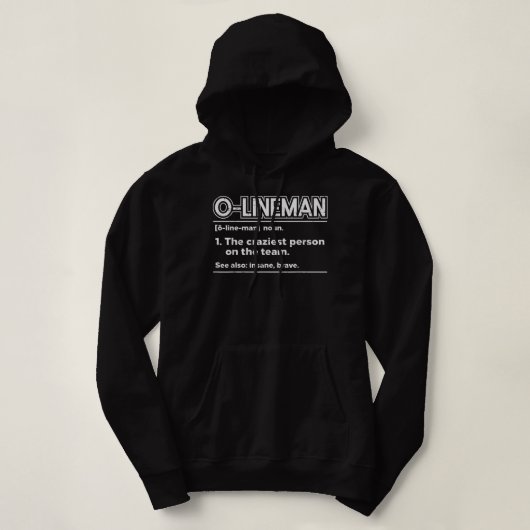 Mannen offensief O Lineman Definition Football Fun Hoodie (Design voorkant)