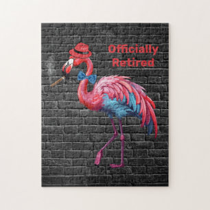 Mannen officieel gepensioneerde Dapper Flamingo Pe Legpuzzel