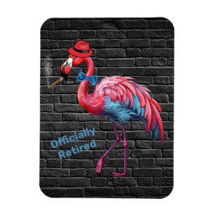 Mannen officieel gepensioneerde Dapper Flamingo Pe Magneet