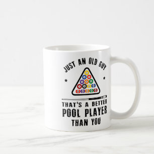 Mannen Old Guy Pool Player Gift voor oudere biljar Koffiemok