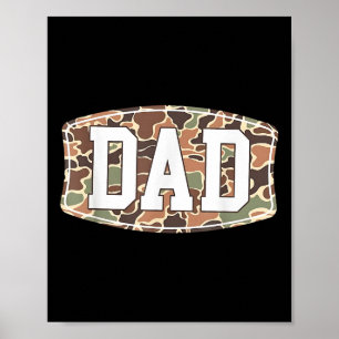 Mannen Old School Camo Dad, Retro Camouflage Daddy Poster