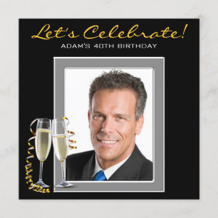 Mannen om het even welk Aantal Foto van Birthday P Kaart