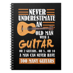Mannen onderschat het oude Man nooit met gitaar _ Notitieboek