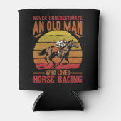 Mannen onderschatten het oude Man nooit met paarde Blikjeskoeler (Voorkant)