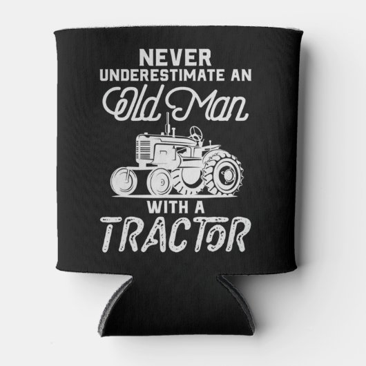 Mannen onderschatten nooit een oud Man met een tre Blikjeskoeler (Voorkant)