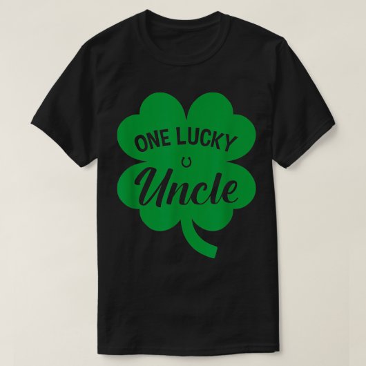 Mannen one Lucky oom Shamrock Four Leaf Clover St T-shirt (Design voorkant)