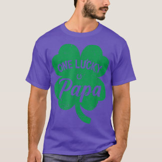 Mannen one Lucky Papa Shamrock Four Leaf Clover St T-shirt