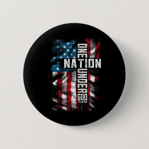 Mannen One National Under God 4 juli Mannen Vrouwe Ronde Button 5,7 Cm