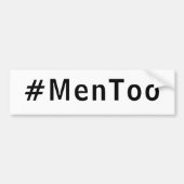 mannen ook #menner tegen geweld tegen mannen wit bumpersticker (Voorkant)