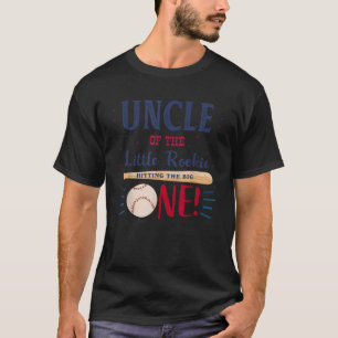 Mannen Oom Eerste Verjaardag Little Rookie Basebal T-shirt