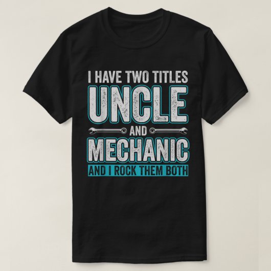 Mannen oom- en mechanische Funny Garage Fixing Car T-shirt (Design voorkant)