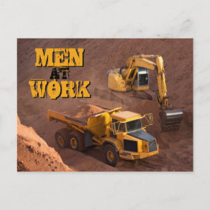 Mannen op de Traceur van het Werk en het Vervoer v Briefkaart
