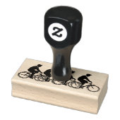 Mannen op fietsen 	rubberstempel (Stempel)