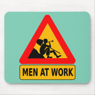 Mannen op verkeersbord muismat