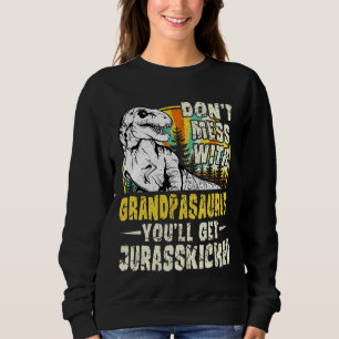 Mannen opa Rex Saurus Papasaurus Dinosaurus Mannen Trui