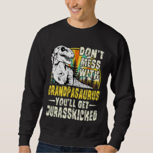 Mannen opa Rex Saurus Papasaurus Dinosaurus Mannen Trui