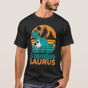 Mannen opa Saurus Rex Dinosaur Grandfather Match T-shirt