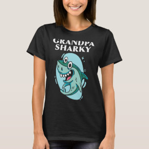 Mannen opa Sharky Grandfather Shark Grandparent T-shirt