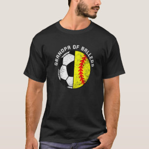 Mannen opa van Ballers Soccer Softball Grandpa T-shirt