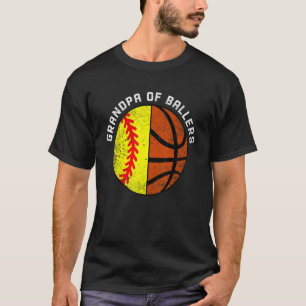 Mannen opa van Ballers Softball Basketball Gran T-shirt