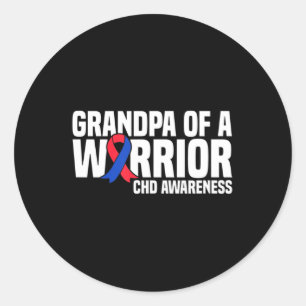 Mannen opa van een Warrior CHD Congenital Heart Di Ronde Sticker