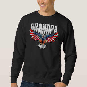 Mannen opa VS vlag Bald Eagle Patriotic Trui