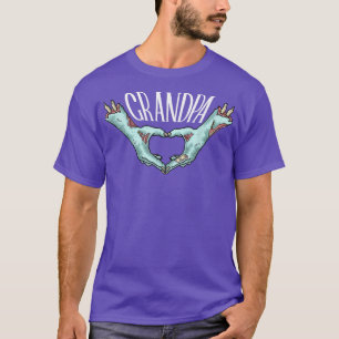 Mannen opa Zombie Hand Heart Halloween Costume F T-shirt