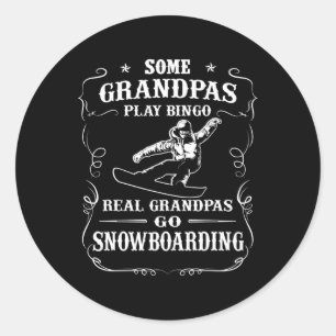 Mannen opa's spelen bingo Echte opa's Go Sno Ronde Sticker