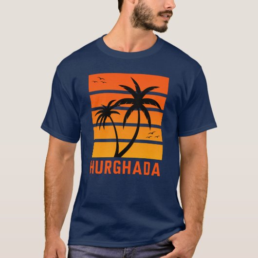 Mannen Oranje Sunset T-Shirt (Voorkant)