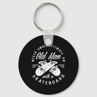 Mannen Oude man met skateboard Skateboarden Skateb Sleutelhanger