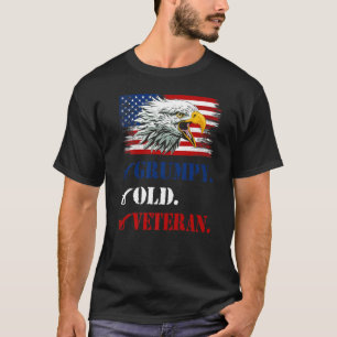 Mannen oude veteraan-Amerikaanse adelvlag F T-shirt