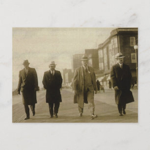 Mannen over stad briefkaart